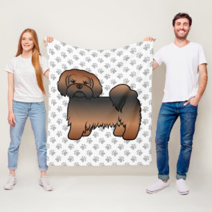 Roter Sable Lhasa Apso Süßer Cartoon-Hund Fleecedecke
