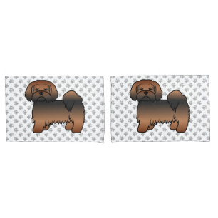 Roter Sable Lhasa Apso Süßer Cartoon-Hund Kissenbezug