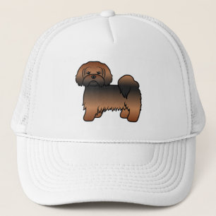 Roter Sable Lhasa Apso Süßer Cartoon-Hund Truckerkappe