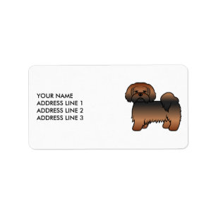 Roter Sable Lhasa Apso Süßer Hund & Benutzerdefini Adressaufkleber