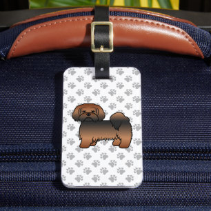 Roter Sable Lhasa Apso Süßer Hund & Benutzerdefini Gepäckanhänger
