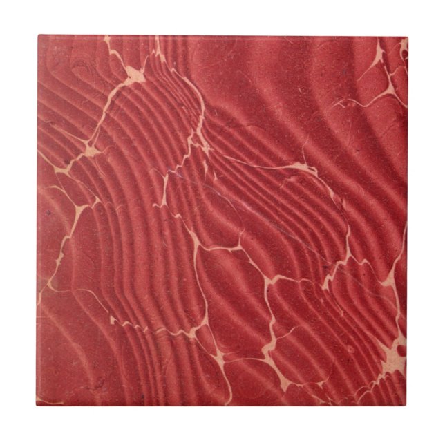 Roter Samt gemarmortes Endpaper Muster Fliese (Vorderseite)