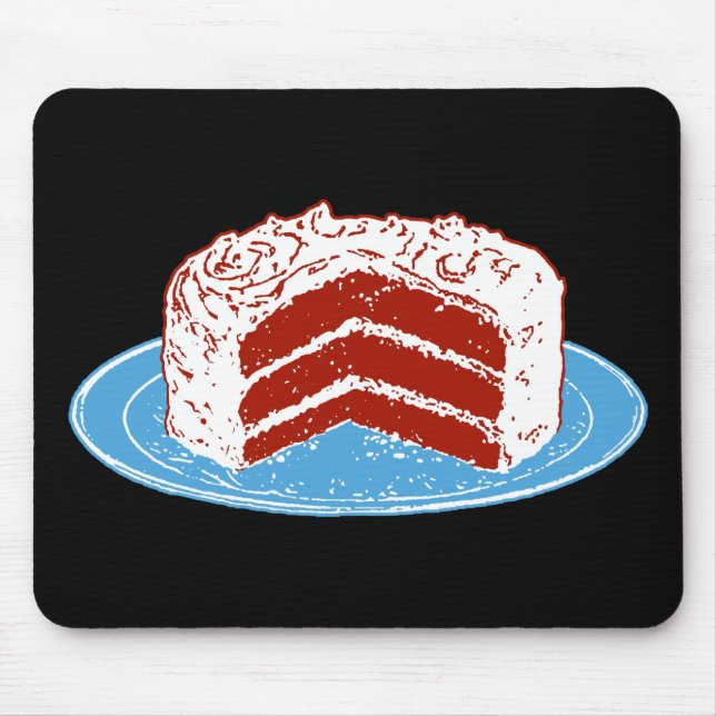 Roter Samt-Kuchen Mousepad (Vorne)