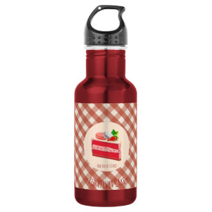 Roter Samtkuchen mit Erdbeer-Frischkäse Edelstahlflasche