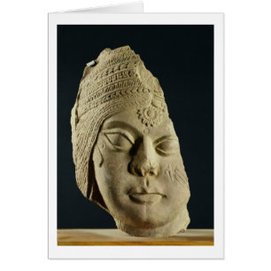 Roter Sandsteinkopf Yakshi, Bharhut, 2. Jahrhunder