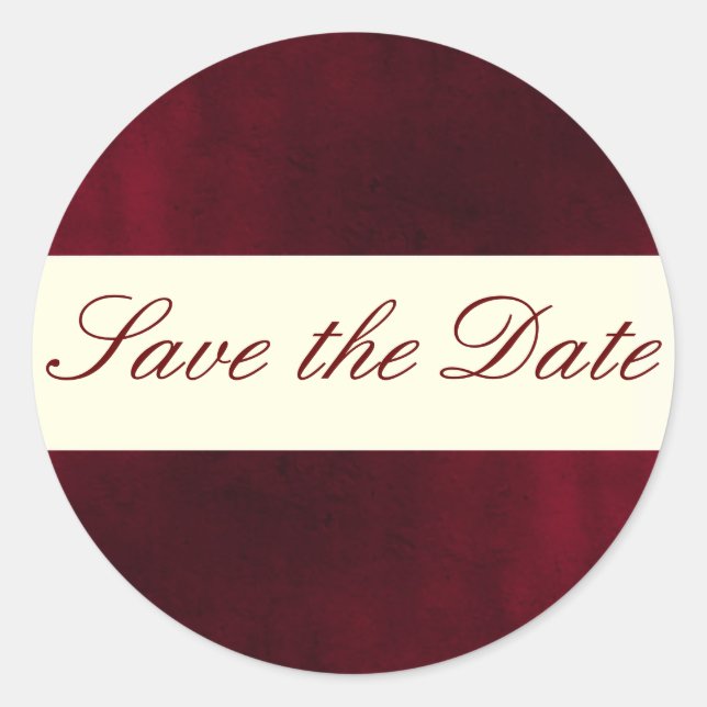 Roter Save the Date Aufkleber/Siegel Runder Aufkleber (Vorderseite)