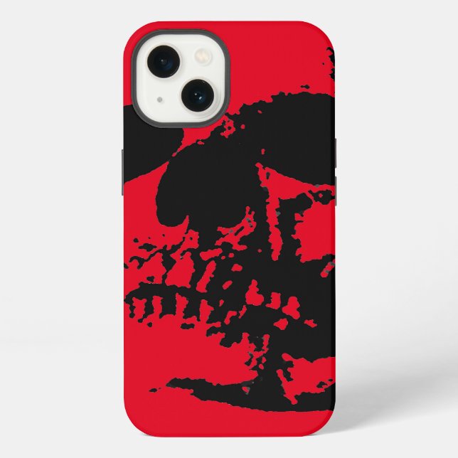 Roter Schädel iPhone Hülle (Rückseite)