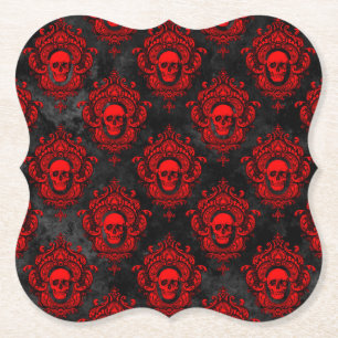Roter Schädel und gotisches Schwarz Untersetzer