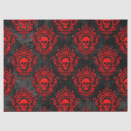 Roter Schädel und gotisches Schwarzes Dekor Seidenpapier
