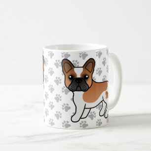 Roter Schecke Französische Bulldogge Süße Cartoon- Kaffeetasse
