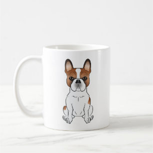 Roter Schecke Französische Bulldogge Süßer Cartoon Kaffeetasse