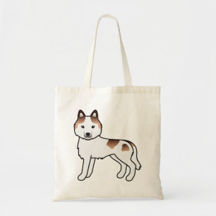 Roter Schecke Sibirischer Husky Süßer Cartoon-Hund Tragetasche
