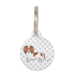 Roter Schecken Langhaar Dachshund Cartoon Hund Haustiermarke