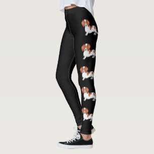 Roter Schecken Langhaar Dachshund Cartoon Hunde au Leggings