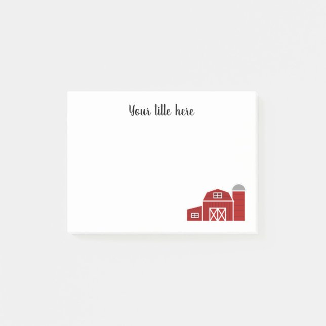Roter Scheunenbauernhof und Sonderanfertigungen fü Post-it Klebezettel (Vorderseite)