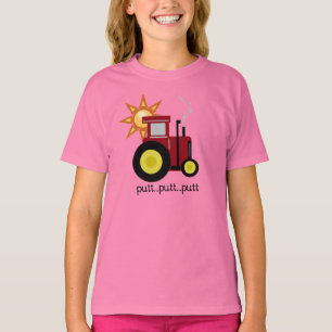 Roter Schlag-Schlag-Traktor T-Shirt