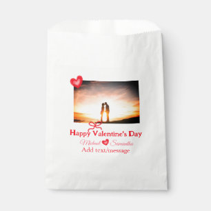 Roter Schleife Valentinstag Foto Name Herz Liebe Geschenktütchen