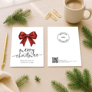 Roter Schleifen Firmen-QR-Logo Frohe Weihnachten