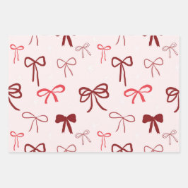 Roter Schleifen Geschenkverpackungspapier Geschenkpapier Set