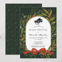 Roter Schleifen-Kranz Klavier Weiße Konzert-Einlad