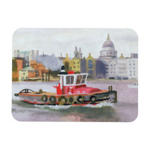 Roter Schlepper, der St. Pauls 1996 führt Magnet