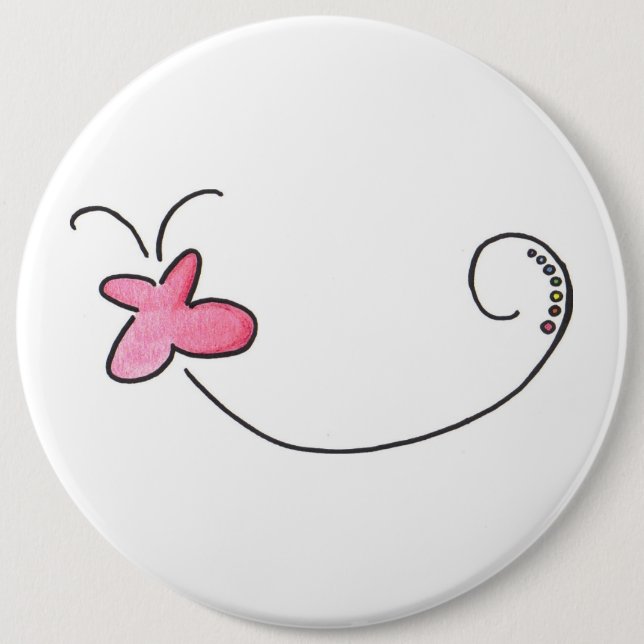 Roter Schmetterling Button (Vorderseite)