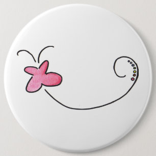 Roter Schmetterling Button