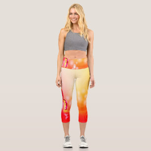 Roter Schmetterling Capri Leggings