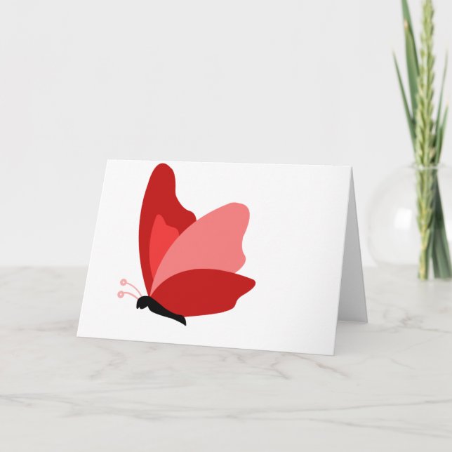 Roter Schmetterling Feiertagskarte (Vorderseite)