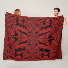 Roter Schmetterling Fleecedecke