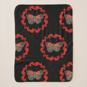 Roter Schmetterling im Kreis des Feuers - Symbol d Sherpadecke
