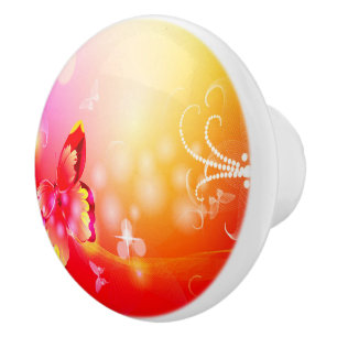 Roter Schmetterling Keramikknauf
