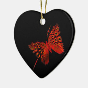 Roter Schmetterling Keramikornament