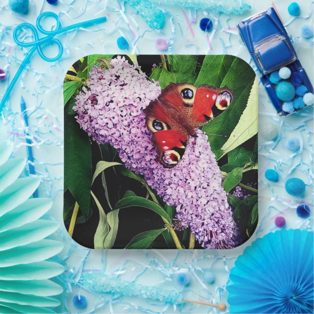 Roter Schmetterling Pappteller (Party)