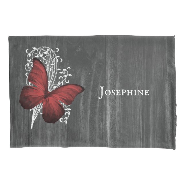Roter Schmetterling Personalisiert Pillowcase Kissenbezug (Vorderseite)
