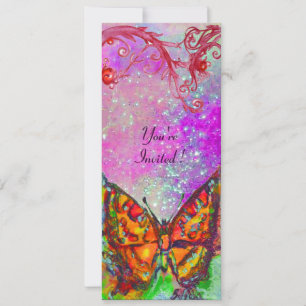 ROTER SCHMETTERLING ROSA LILA GOLD Blumen Sweet 16 Einladung