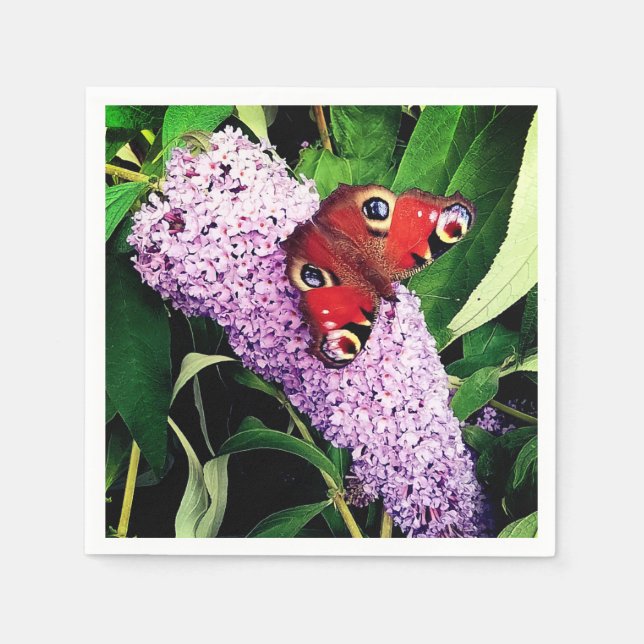 Roter Schmetterling Serviette (Vorderseite)