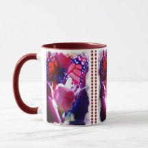 Roter Schmetterling-Tasse