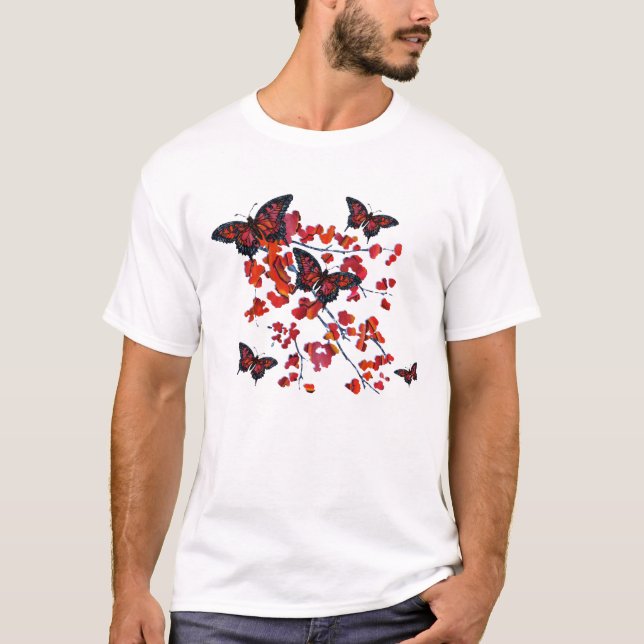 Roter Schmetterlings-T - Shirt (Vorderseite)