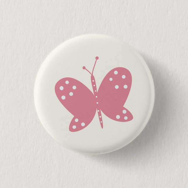 Roter Schmetterlingsknopf Button (Vorderseite)