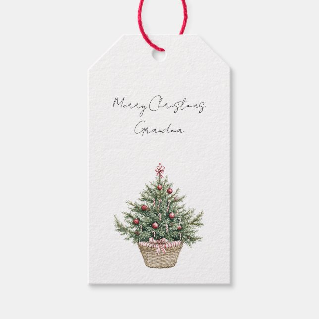 Roter Schmuck Weihnachtsbaum Geschenkanhänger (Vorderseite)