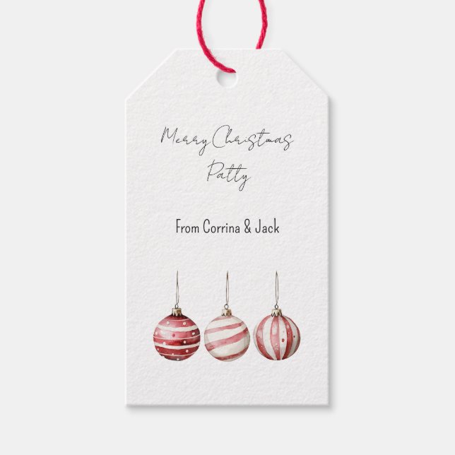 Roter Schmuck Weihnachtsbaum Geschenkanhänger (Vorderseite)