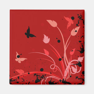 Roter Schmutz-Schmetterling Magnet