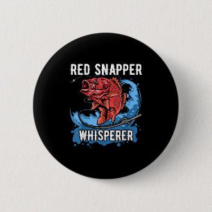 Roter Schnapper Flüsterer-Shirt Tiefsee-Angeln Sto Button