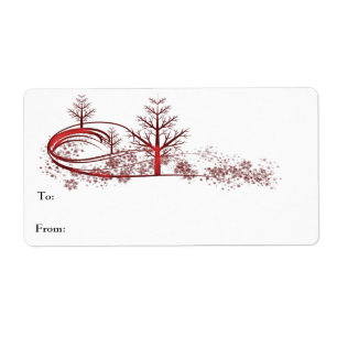 Roter Schneeflocke-Baum-Aufkleber