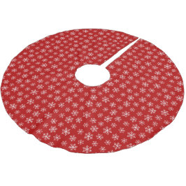 Roter Schneeflockenrock Polyester Weihnachtsbaumdecke