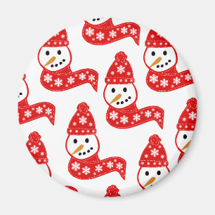 Roter Schneemann-Schal-Magnet Magnet