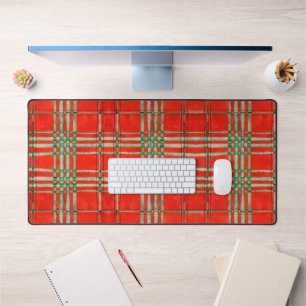 ROTER SCHOTTISCHER TARTAN Bürostudio-Schreibtischu Schreibtischunterlage