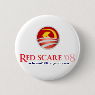 Roter Schreckens-Knopf Button