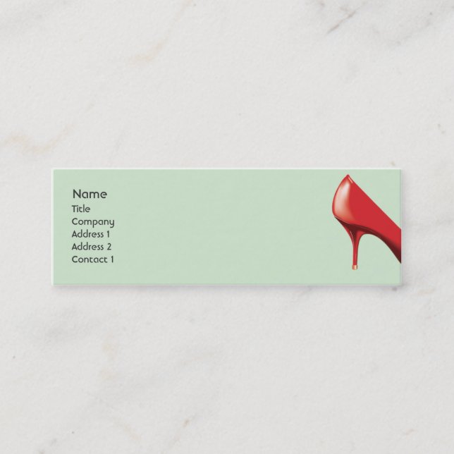 Roter Schuh - dünn Mini Visitenkarte (Vorderseite)